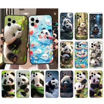 Чехол для телефона с милой пандой для iPhone Samsung Galaxy Redmi Xiaomi Oppo OnePlus Note SA 7 8 9 10 11 12 13 14 20 21 22 23 53 54 Pro Max Plus Ultra TPU Soft iPhone 6 or 6S