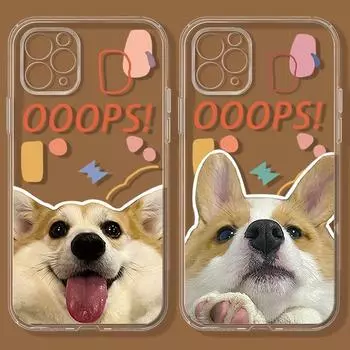 Чехол для телефона с милой собакой для Iphone 13 Pro Max 14 Plus 11 12, мини-силиконовая задняя крышка для Iphone Xr Xs Max X 7 8 Plus Se2020 Se3 6s iphone 6s 6