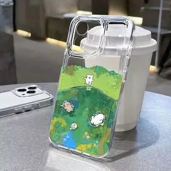 Чехол для телефона с милой собакой для iPhone 14 Pro, чехол для iPhone 13 11 12 15 Pro Max X XR XS 7 8 Plus SE 2020, прозрачный чехол с рисунком For iPhone 15 Plus