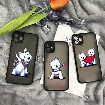 Чехол для телефона с милой собакой, матовый прозрачный для iphone 11 12 13 7 8 plus mini x xs xr pro max чехол iPhone12