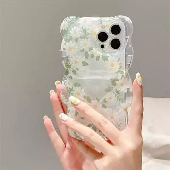 Чехол для телефона с милым цветком ромашки в японском стиле 3d для Iphone 14 11 12 13 Pro Max 14 Plus, модный силиконовый противоударный чехол Kawaii For iPhone 12