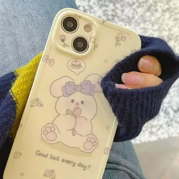 Чехол для телефона с милым цветочным кроликом и кроликом из мультфильма Imd Bunny для Iphone 14promax 11 12 13 Pro Max 14 Promax Plus Back Shell Conque For iphone 14