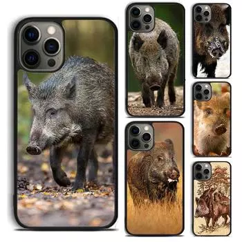 Чехол для телефона с милым диким кабаном и забавным мультяшным рисунком для iPhone 5 6 7 8 Plus X XR XS SE2020 Apple 11 12 13 mini Pro Max Galaxy S20 S21 iPhone 5 5S SE