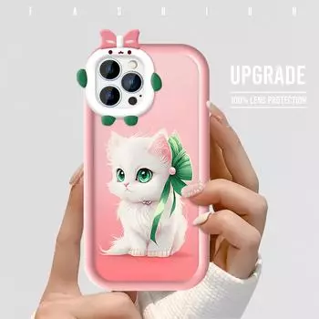 Чехол для телефона с милым котом и большими глазами для iPhone Samsung Galaxy Xiaomi Redmi HUAWEI VIVO OPPO Infinix, милый мягкий чехол для смартфона Samsung A04