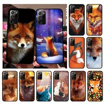 Чехол для телефона с милым лисом в осенних листьях для Samsung Note 20 Ultra 10 pro lite plus 9 8 5 4 3 M 30s 11 51 31 31s 20 A7 Samsung Note20