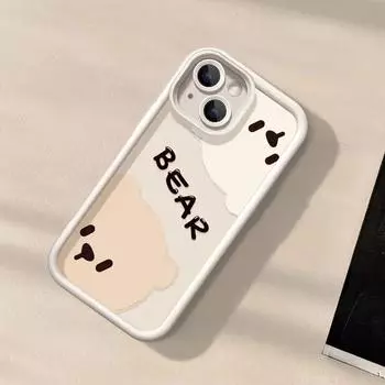 Чехол для телефона с милым медведем для iPhone 14 15 Plus 13 12 15 Pro Max, чехол для iPhone 11 XR XS Max X 7 8 Plus SE, матовый противоударный чехол-конфетка For iPhone SE 2020