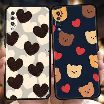 Чехол для телефона с милым медведем для Samsung Galaxy A15 A13 A51 A71 A41 A31 A21S A11 A03S A05 A12 A32 A52 A22 A23 A25 A33 A53 A73 5G Samsung A52
