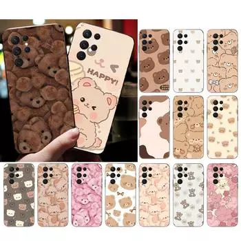 Чехол для телефона с милым медведем для Samsung A35 A55 A54 A15 A25 A05s A05 A22 A24 A52 A33 A34 M34 M14 M54 M23 A22 4G