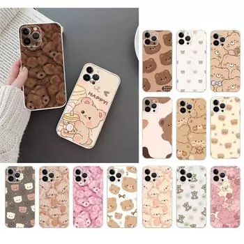Чехол для телефона с милым медведем для iPhone 15 14 Pro Max 13 12 11 Pro Max XSMax XR 12 13 mini 14 Plus iphone 14Pro