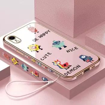 Чехол для телефона с милым мультяшным маленьким монстриком для iPhone 11 13 15 Samsung Galaxy A52 Xiaomi Redmi 12C Note 10 Pro Oneplus, мягкий чехол для смартфона iPhone 11 Pro Max ярко-зеленый