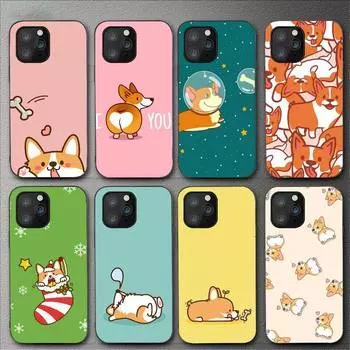 Чехол для телефона с милым мультяшным корги для Iphone 11 12 Mini 13 14 Pro Xs Max X 8 7 6s Plus 5 Se Xr Shell iPhone8