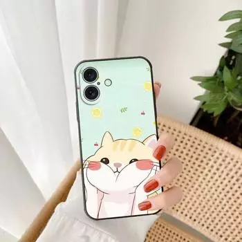 Чехол для телефона с милым мультяшным котом для iPhone 16 15 14 Pro Max Plus iPhone 15
