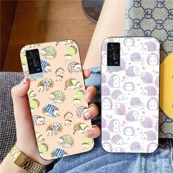 Чехол для телефона с милым мультяшным ежиком для VIVO Y95 Y93 Y31 Y20 V19 V17 V15 Pro X60 NEX, мягкий черный чехол для телефона VIVO Y95