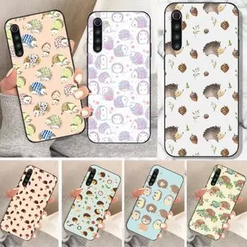 Чехол для телефона с милым мультяшным животным «Ежик» для Xiaomi Redmi Note 11 10 9T 8 7 Pro Redmi 10 9 9A 9C 8 7 6, мягкий черный чехол для телефона Redmi Note11-11S 4G