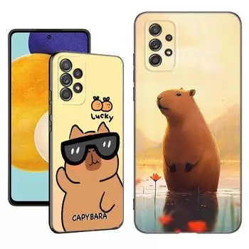Чехол для телефона с милым мультяшным капибарой для Samsung A13 A22 A24 A32 A23 A25 A34 A35 A52S A53 A54 A55 A73 5G A12 A14 A15 A31 A33 A50 A51 Samsung A13 4G