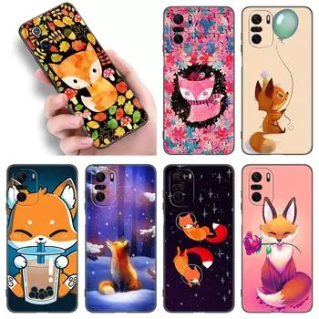Чехол для телефона с милым мультяшным лисом для Xiaomi POCO F2 F3 M2 M3 M4 X3 X4 Pro NFC F4 GT 5G F1 X2 C3 C31 C40 M5S, мягкий черный чехол из ТПУ Xiaomi POCOphone F1