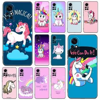 Чехол для телефона с милым мультяшным единорогом для Huawei Honor 60 50 SE 30S Mate 30 20 10 Lite 40 Nova 9 8 Pro Y60 8i 7i 7SE 5T Premium Huawei Nova 5T