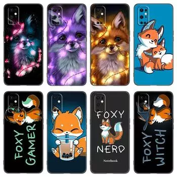 Чехол для телефона с милым мультяшным животным лисой для OnePlus 7T 8T 9RT 10R Pro 6T Nord 2T CE2 N10 N20 N100 N200 ACE 5G, мягкий черный чехол из ТПУ OnePlus 6