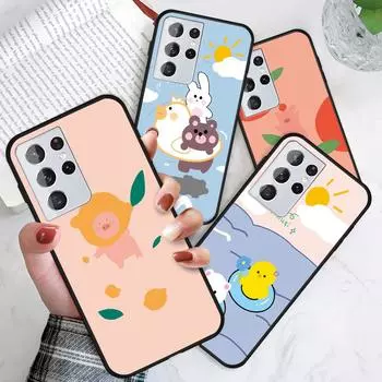 Чехол для телефона с милым мультяшным комиксом и изображением животных Свинья, Утка, Кролик, Медведь Redmi 10