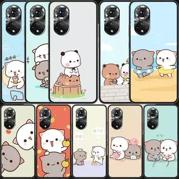 Чехол для телефона с милым персиковым котом для Huawei P Smart 2021 Y5 Y6 Y7 Y9 Honor 50 20 Pro 10 10I 9 9X Y9S 8 8A 8X 8S 7S Huawei Y5 2019