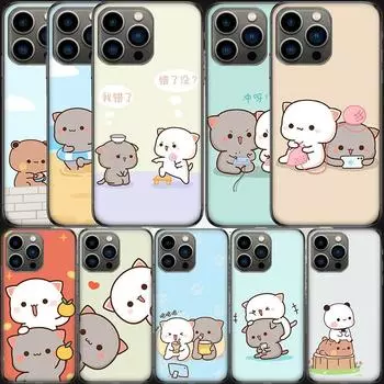 Чехол для телефона с милым персиковым котом для Apple Iphone 15 13 12 11 14 Pro Max Mini SE 2020 X XS XR 8 7 6 6S Plus 5 5S Coque iPhone 13 Pro