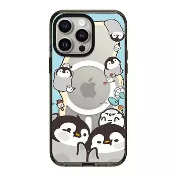 Чехол для телефона с милым пингвином, акриловый, с черной каймой, магнитный, для IPhone 11, 12, 13, 14, 15 Pro Max, чехол for iPhone 11