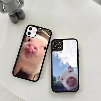 Чехол для телефона с милым поросенком, силиконовый чехол из ПК + ТПУ для iPhone 11 12 13 Pro Max 8 7 6 Plus X SE XR Hard Fundas iphone 14
