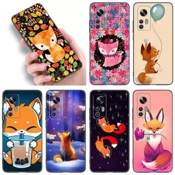 Чехол для телефона с милым рисунком лисы для Xiaomi Mi A2 8 9 SE Note 10 10T 11 12 Lite 9T 11T 12S 12T Pro A3 6X 12X, мягкий черный чехол из ТПУ Xiaomi Mi A2(6X)
