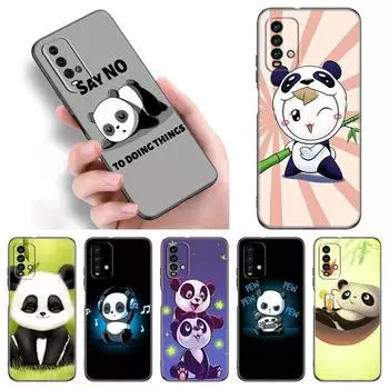 Чехол для телефона с милым рисунком панды для Xiaomi Redmi Note 11 10 9 8 Pro 11T 5G 10T 10S 9S 9T 9i 9C 9A 8T, мягкий черный чехол из ТПУ Redmi 8