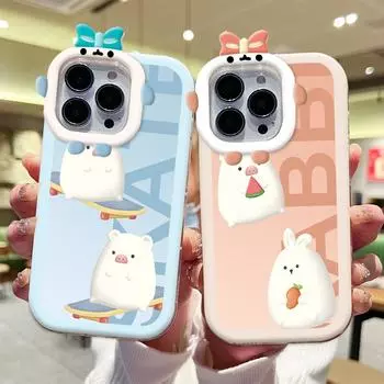 Чехол для телефона с милым рисунком свиньи, медведя и кролика, объектив с изображением монстра, мягкий защитный чехол для телефона Xiaomi Redmi Redmi 10