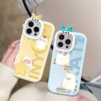 Чехол для телефона с милым рисунком свиньи, медведя и кролика, объектив с изображением монстра, мягкий защитный чехол для телефона Vivo Vivo S1