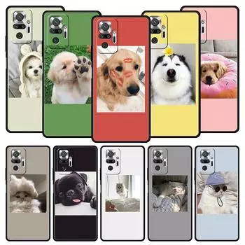 Чехол для телефона с милым щенком и котом для Xiaomi Redmi Note 13 12 5G 11 10 Pro Plus 4G 9S 9 8 7 9T 13C 10C 9C 9A, мягкий силиконовый чехол Redmi Note 12 Pro 5G