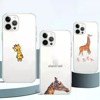 Чехол для телефона с милым животным и жирафом, прозрачный чехол Fundas для Iphone Se 5 6 6 S 7 8 Plus Xr X Xs Max 11 12 13 Mini Pro Max iphone xs max
