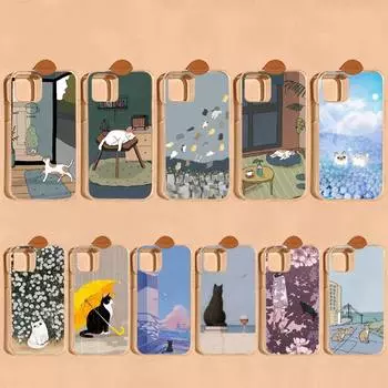 Чехол для телефона с милыми японскими кошками в стиле ретро для Iphone 11 12 13 Mini Pro Xs Max 8 7 6 6s Plus X 5S Se 2020 Xr For iphone 13pro