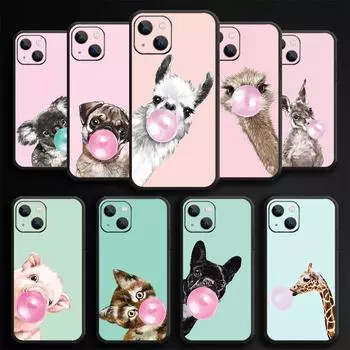 Чехол для телефона с милыми животными и пузырьками для iPhone Samsung Galaxy Redmi Xiaomi Oppo OnePlus Note SA 7 8 9 10 11 12 13 14 20 21 22 23 53 54 Pro Max Plus Ultra iPhone 6 or 6S