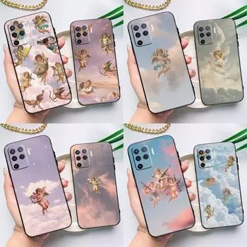 Чехол для телефона с мультяшным ангелом и принтом для OPPO A15 A16 A5S A5 A9 A31 A53 A53S A52 A72 A83 A91 A93 A54 A74 A94 Find X3 Lite