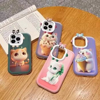 Чехол для телефона с мультяшным котом и линзами монстра, мягкий защитный чехол для iPhone, Huawei Honor Infinix Tecno Honor 50