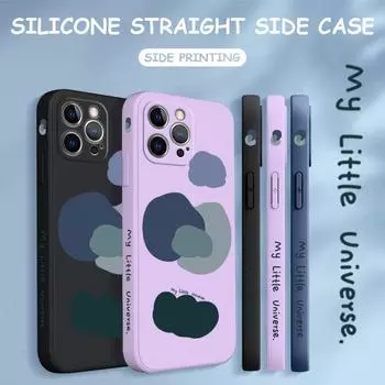 Чехол для телефона с мультяшным красочным узором, квадратный, жидкий, силикон, TPU, полное покрытие камеры, противоударный защитный чехол для Xiaomi Redmi iPhone iPhone 11 Pro белый