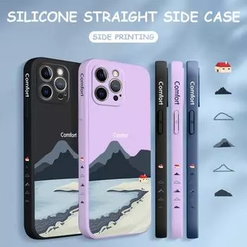 Чехол для телефона с мультяшным красочным узором, квадратный, жидкий, силикон, TPU, полное покрытие камеры, противоударный защитный чехол для Xiaomi Redmi iPhone iPhone 11 Pro чёрный