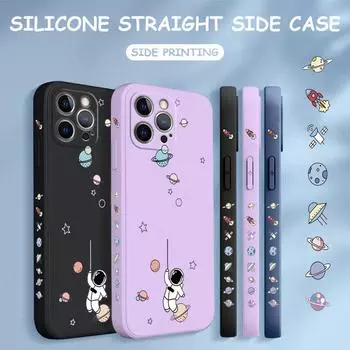 Чехол для телефона с мультяшным красочным узором, квадратный, жидкий, силикон, TPU, полное покрытие камеры, противоударный защитный чехол для Xiaomi Redmi iPhone Xiaomi A2 темно-синий