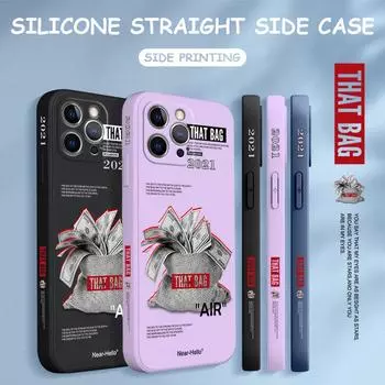 Чехол для телефона с мультяшным красочным узором, квадратный, жидкий, силикон, TPU, полное покрытие камеры, противоударный защитный чехол для Xiaomi Redmi iPhone Redmi 10 белый