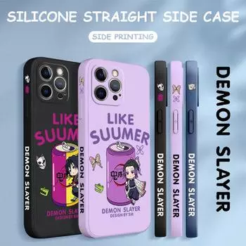 Чехол для телефона с мультяшным красочным узором, квадратный, жидкий, силикон, TPU, полное покрытие камеры, противоударный защитный чехол для Xiaomi Redmi iPhone iPhone 15 Pro Max чёрный