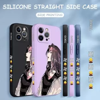 Чехол для телефона с мультяшным красочным узором, квадратный, жидкий, силикон, TPU, полное покрытие камеры, противоударный защитный чехол для Xiaomi Redmi iPhone Redmi 9A темно-синий