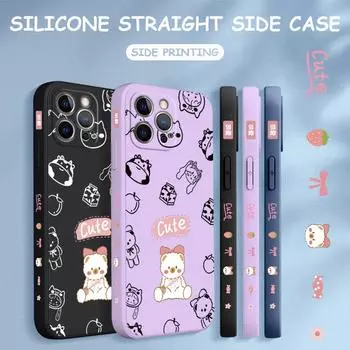 Чехол для телефона с мультяшным красочным узором, квадратный, жидкий, силикон, TPU, полное покрытие камеры, противоударный защитный чехол для Xiaomi Redmi iPhone Redmi Note 11E Pro 5G темно-синий