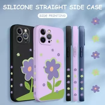 Чехол для телефона с мультяшным красочным узором, квадратный, жидкий, силикон, TPU, полное покрытие камеры, противоударный защитный чехол для Xiaomi Redmi iPhone iPhone 6S темно-зеленого