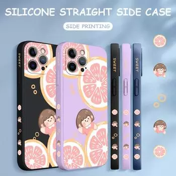 Чехол для телефона с мультяшным красочным узором, квадратный, жидкий, силикон, TPU, полное покрытие камеры, противоударный защитный чехол для Xiaomi Redmi iPhone Redmi A1 чёрный