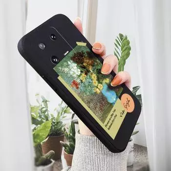 Чехол для телефона с мультяшным красочным узором, квадратный, жидкий, силикон, TPU, полное покрытие камеры, противоударный защитный чехол для Xiaomi Redmi iPhone Xiaomi 11 Lite 5G NE чёрный