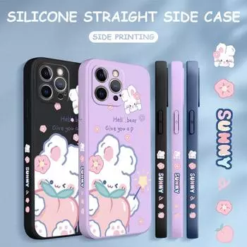 Чехол для телефона с мультяшным красочным узором, квадратный, жидкий, силикон, TPU, полное покрытие камеры, противоударный защитный чехол для Xiaomi Redmi iPhone Redmi Note 11SE 5G темно-зеленого