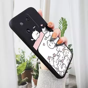 Чехол для телефона с мультяшным красочным узором, квадратный, жидкий, силикон, TPU, полное покрытие камеры, противоударный защитный чехол для Xiaomi Redmi iPhone Redmi K20 чёрный