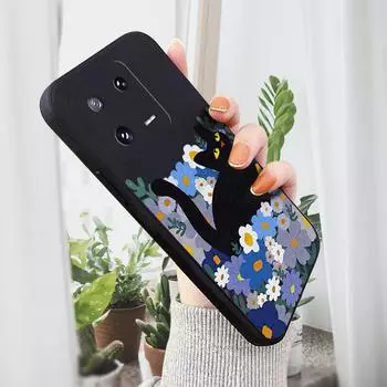 Чехол для телефона с мультяшным красочным узором, квадратный, жидкий, силикон, TPU, полное покрытие камеры, противоударный защитный чехол для Xiaomi Redmi iPhone iPhone 6 темно-синий